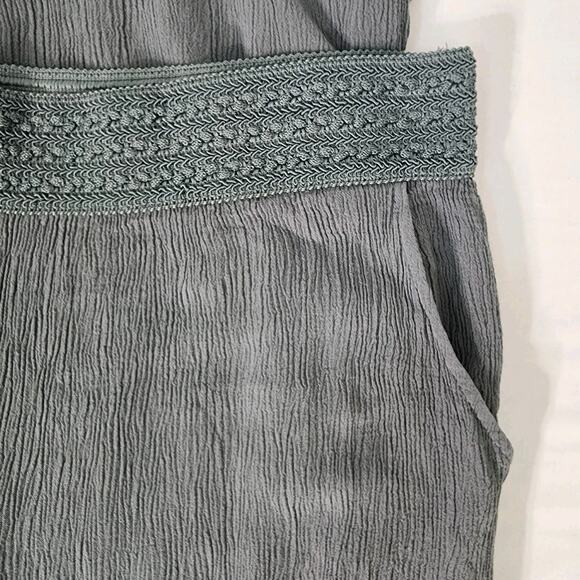 Soft Surroundings Pants Womens Size PL Pull On Gauze Green Wide Legs Coastal - Picture 7 of 11